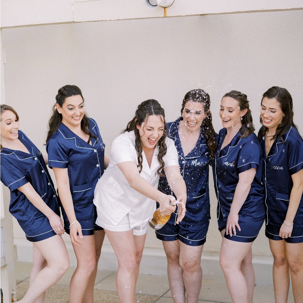 Navy - Women's Satin Pajama Set - New!